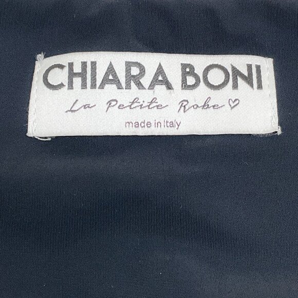 Chiara Boni Black Techno Off Shoulder Dress with Mesh - Picture 4 of 5